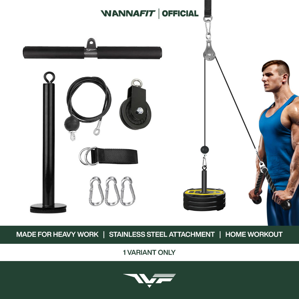 WANNAFIT Pulley Cable System Set | Katrol Fitness | Alat Olahraga Rumah