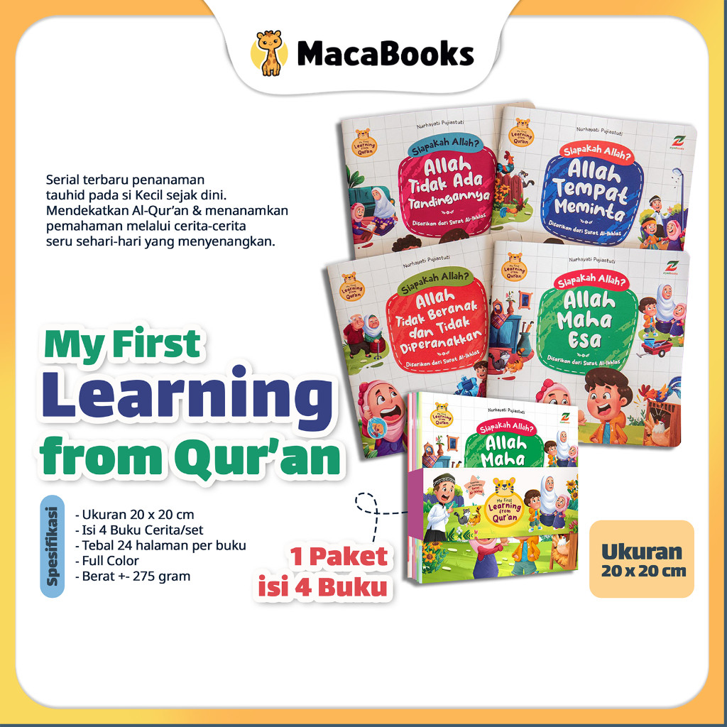 Ziyadbooks - Paket My First Learning From Quran: Surat Al-Ikhlas. 4 Buku Cerita Anak Islam Belajar T