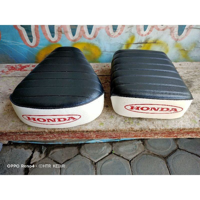 jok pisah honda c70 c50 hitam putih motif garis