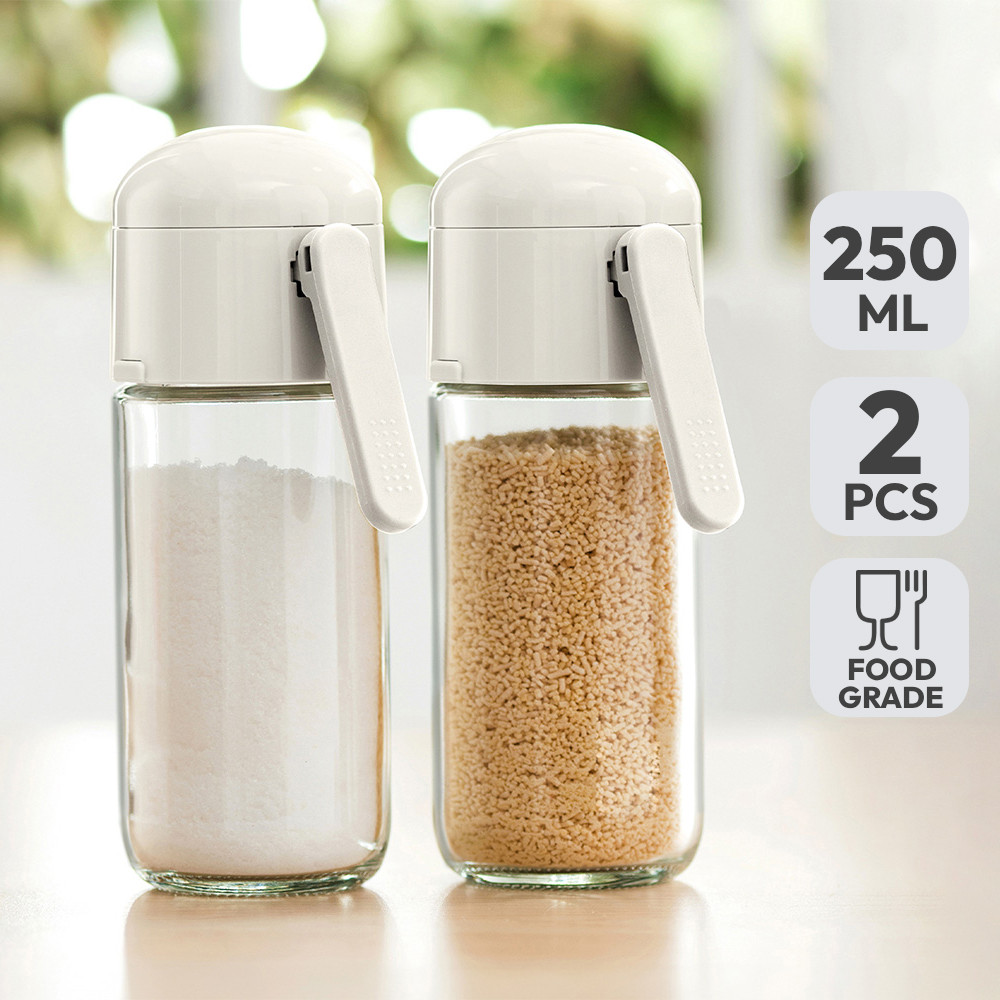 Informa Set 2 Pcs Pearl Tempat Bumbu Dapur - Putih Seasoning Jar Toples Bumbu Dapur Bubuk Wadah Gara