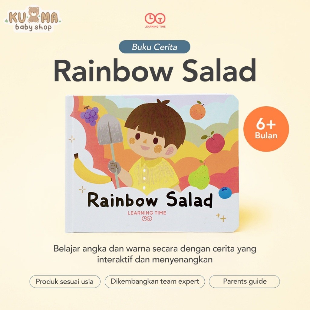 Learning Time - Rainbow Salad / Buku Cerita Bayi/ Buku Edukasi Bayi 0 12 Bulan/Buku Bayi 0 6 Bulan/S