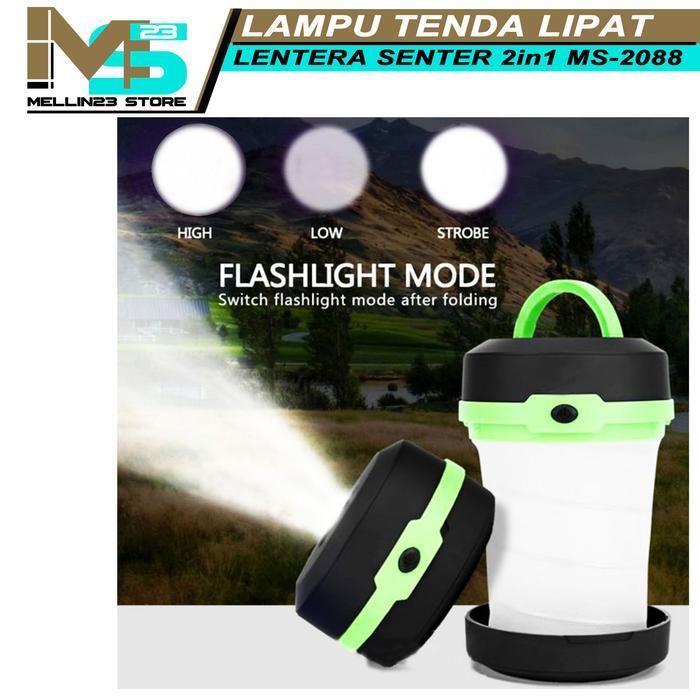 lampu tenda lipat camping MS2088 lampu tenda emergency baterai AA 3pcs