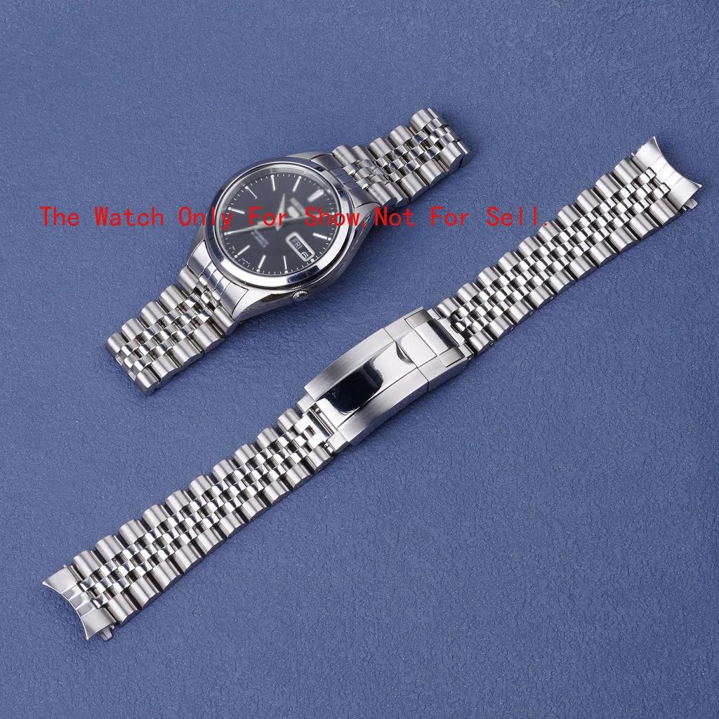 New 18mm Jubilee Hollow Endband with Oyster Deployment Clasp Stainless Steel Wat Band For Seiko 5 SN