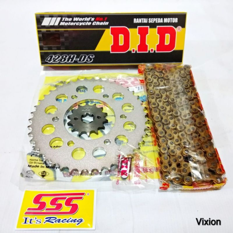 Gear Set SSS Vixion Old NVA NVL / MX King + Rantai DID HD Gold