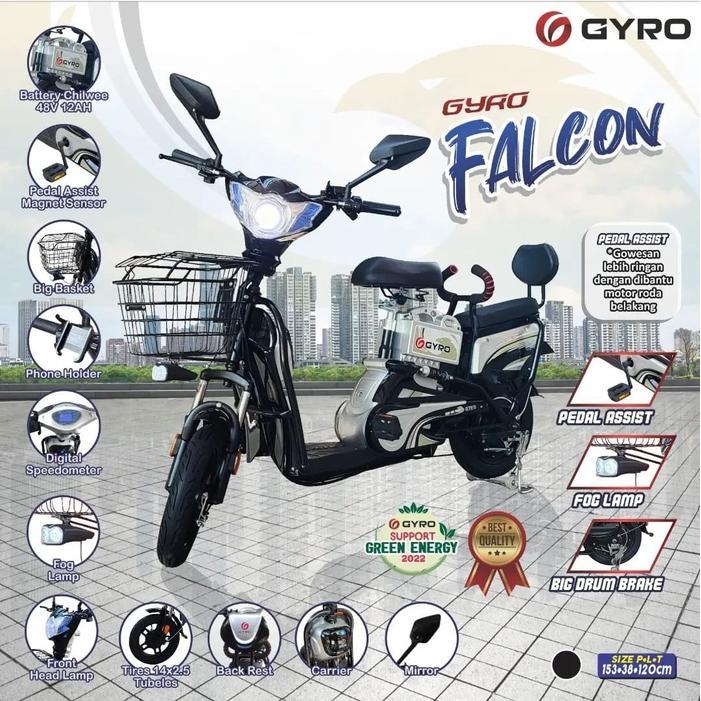 SEPEDA LISTRIK GYRO E BIKE NEW FALCON 14" - Hitam