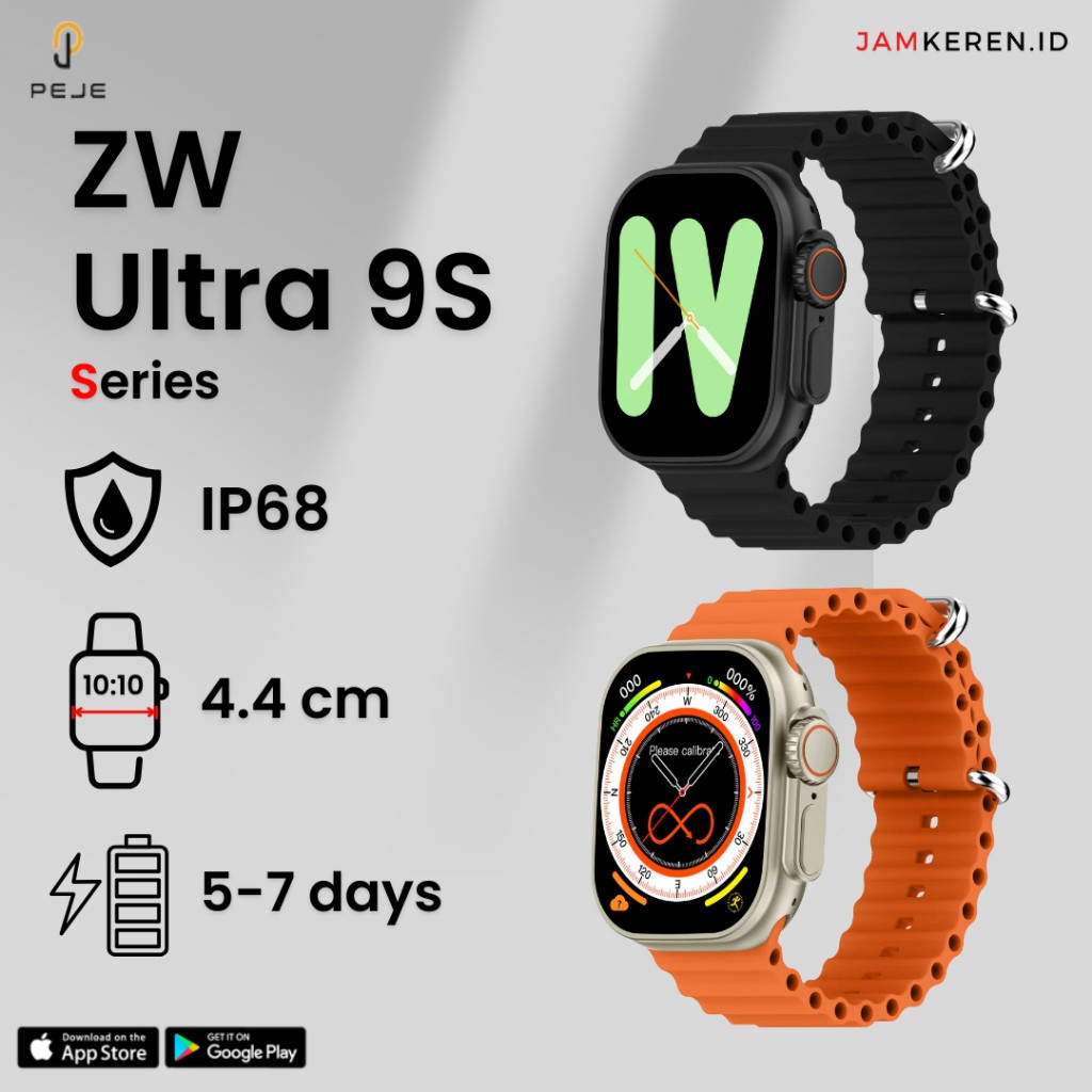 PEJE Smartwatch ZW Ultra 9S Jam Tangan Smartwatch Pria Wanita Anti Air Original Watch