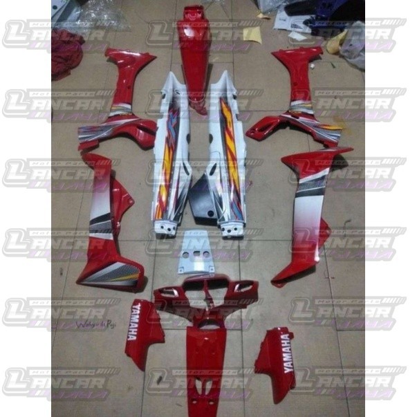 cover body full halus yamaha f1zr fizr merah putih 2004