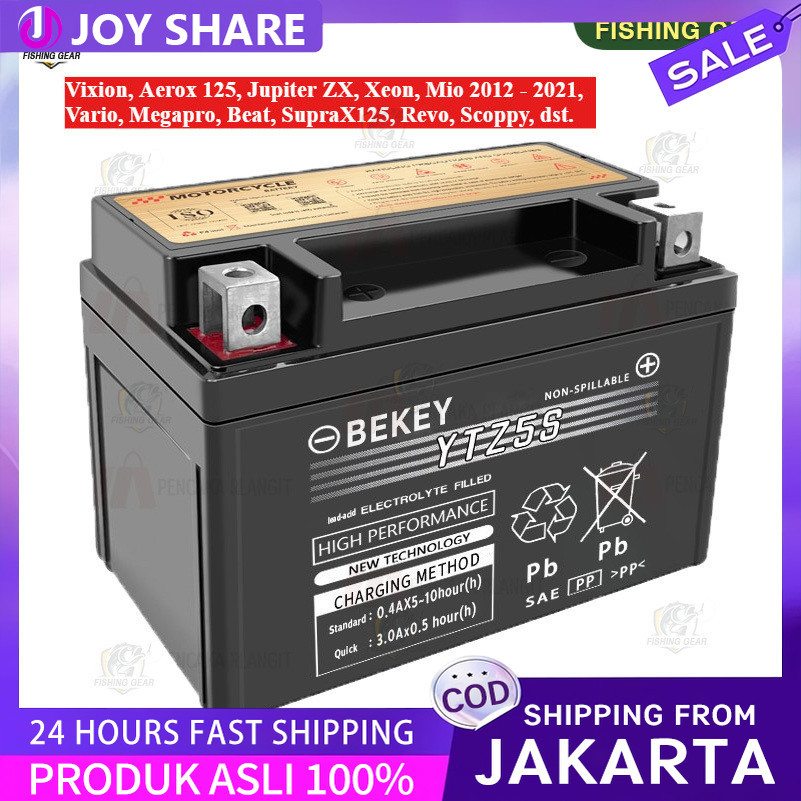 Aki Motor YTZ5-S MF 100% ORIGINAL Aki Kering YUASA YTZ5S Aki  Kering Motor Vario/Beat/Mio