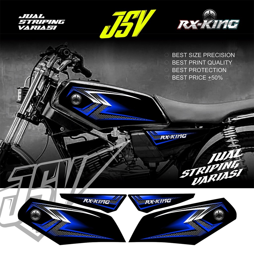 Stiker Motor YAMAHA RX KING New Variasi CARBON Racing Striping Sticker Lis Aksesoris Original Costum