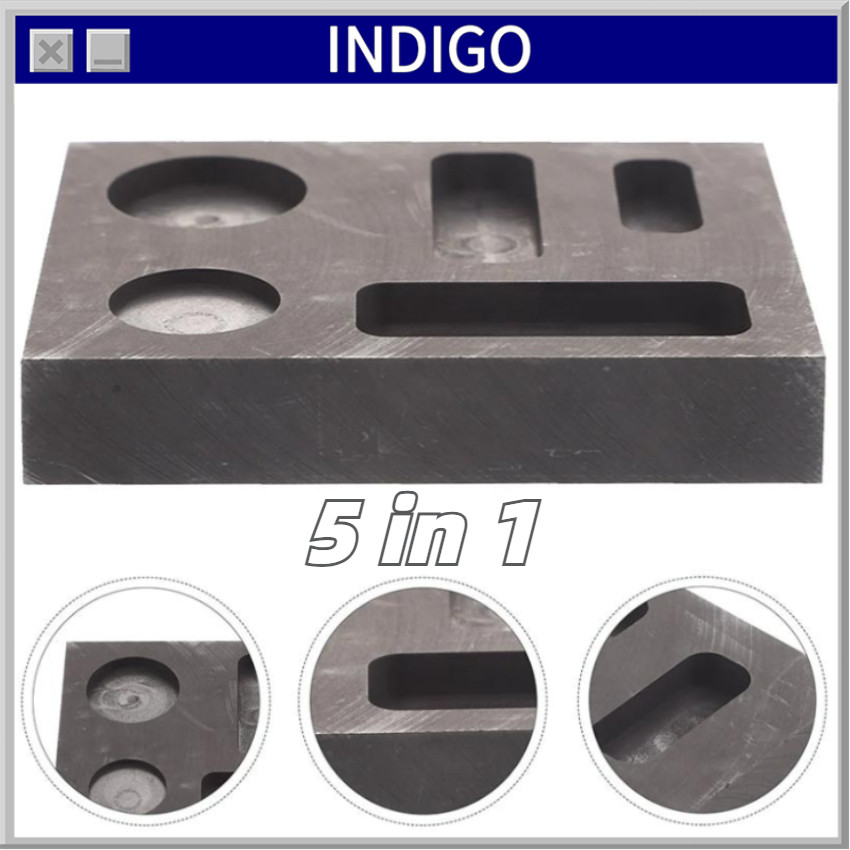 5 In 1 Graphite Ingot Mould Cetakan Ingot Grafit High Density Emas Silver Aluminium Kaca Bulat Koin