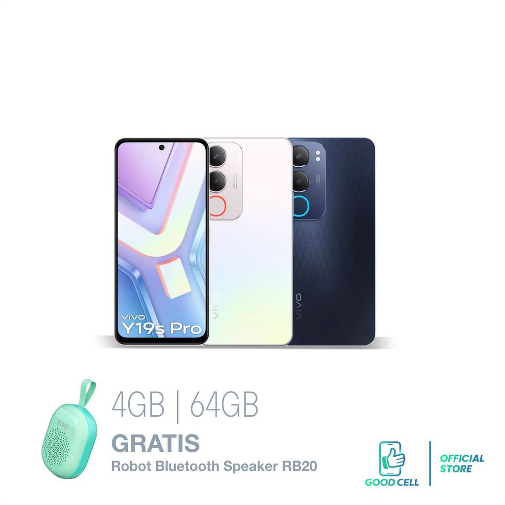 vivo Y19s Pro (4/64 GB)  - BNIB Garansi Resmi 6000mAh 44W FlashCharge, Tahan Banting Ekstrem, Tahan 