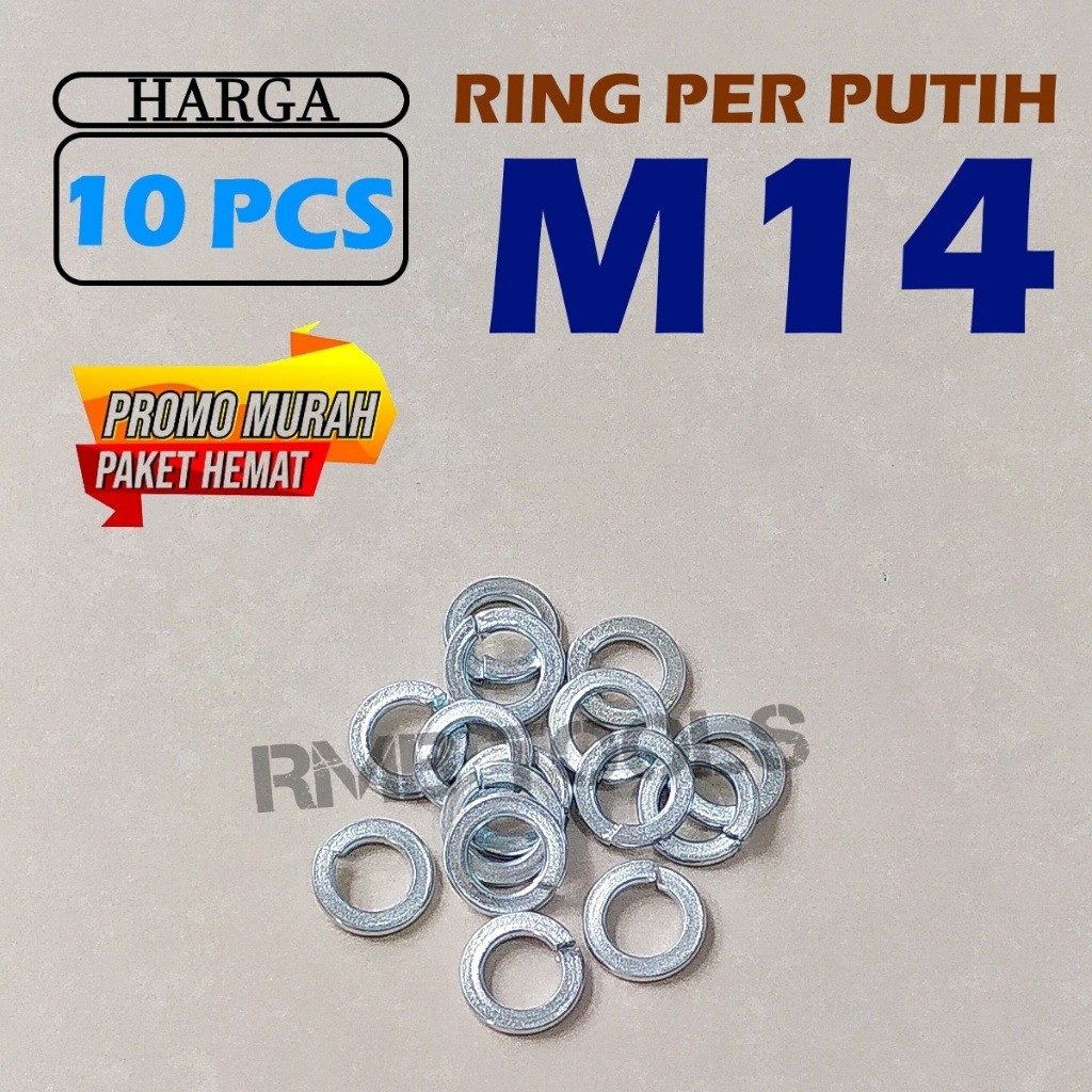 RING PER M14 PUTIH / RING VER PUTIH  M14 / SPRING WASHER M14 MASSAL