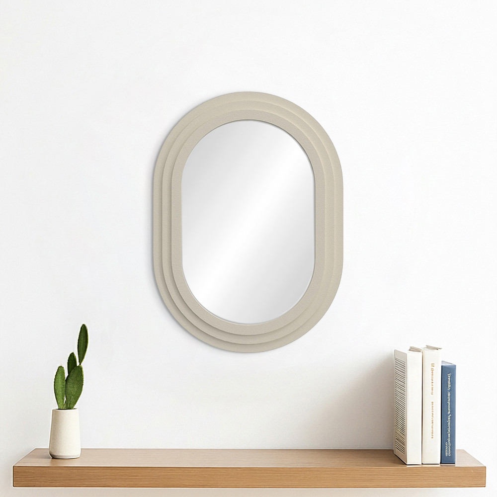 Informa 40X55 cm Cermin Dinding Wm17 - Putih Wall Mirror Minimalis Modern Estetik Kaca Hias Kamar Ti
