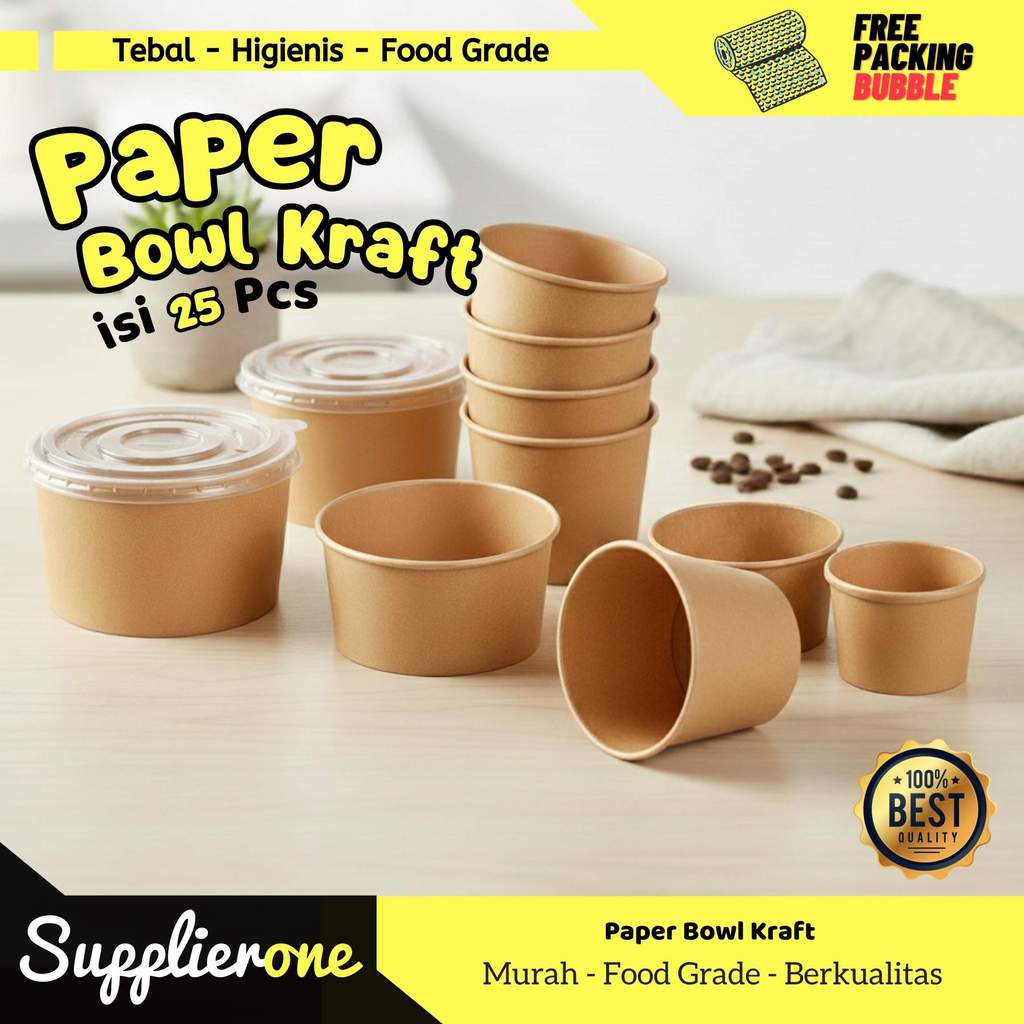 Paper Bowl / Paper Bowl Kraft / Rice Bowl Cup / Bowl / Paper Cup