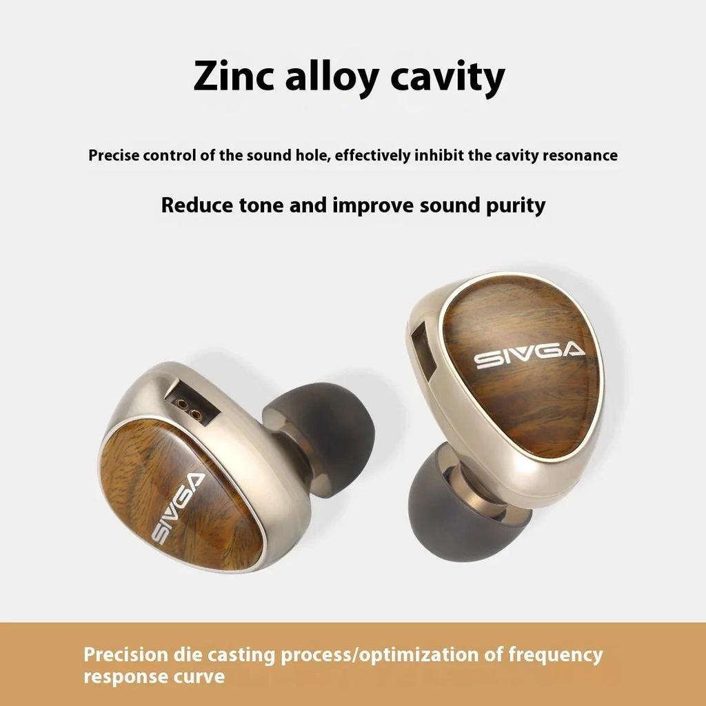 SIVGA-Que UTG Flat Glass--aphragm Dynamic Driver High-fidelity In-ear Wired Earphone Green Sandalwoo