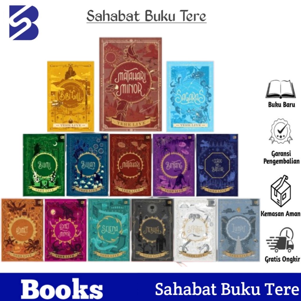 Buku Novel Series Paket Serial Bumi Bulan Matahari Bintang Ceros dan Batozar Komet Minor Selena Nebu