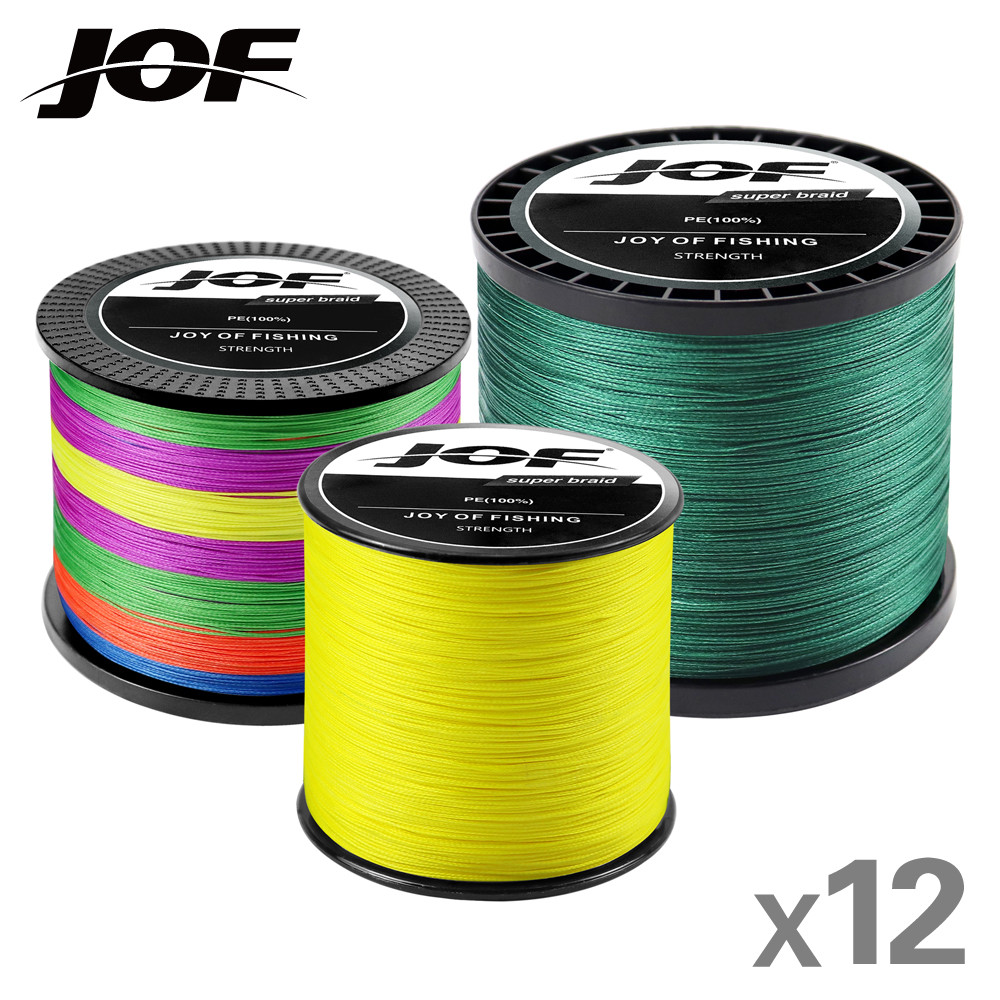 JOF Sea Fishing Strong PE X12 Braided Fishing Line 300M 500M 1000M 12 Strands 33lb~149.9LB Original 