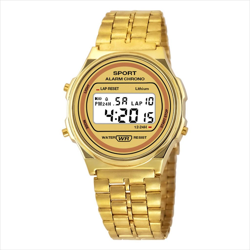 Jam Tangan Digital Lcd Wanita  F92 Stainlest Strap Original