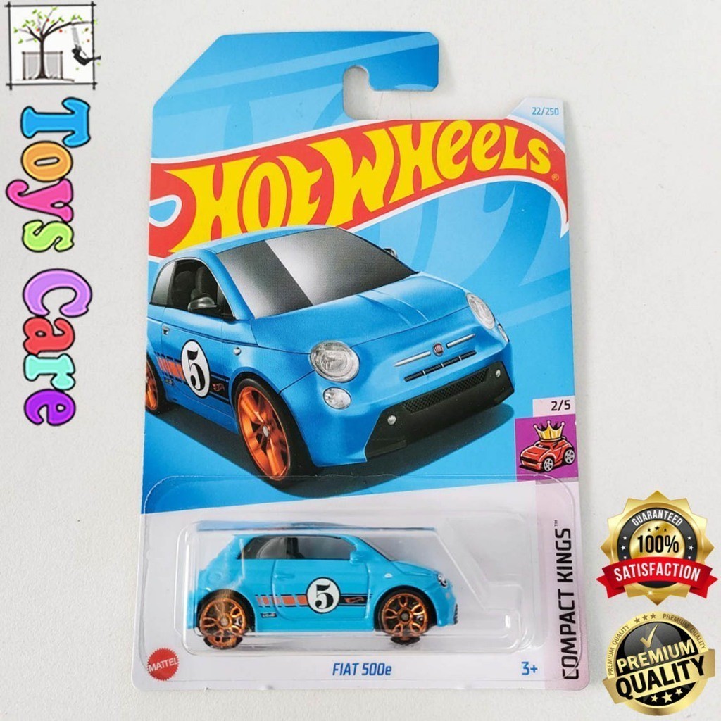 Hot Wheels Fiat 500e Biru Abu Gold Original Mattel