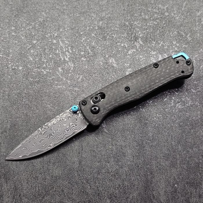 Folding Knife Benchmade 533 Bugout Mini Damascus Blade Carbon Fiber Handle