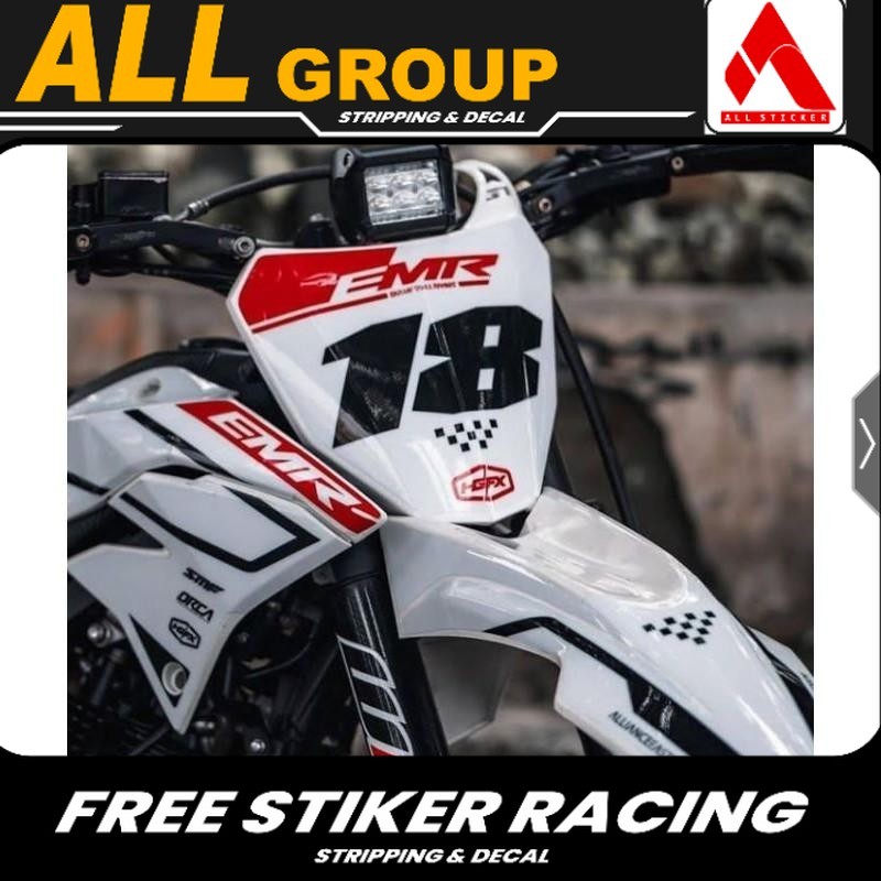 DEKAl Motor STICKER DECALMotorcycle KLX, D-TRACKER PUTIH SIMPLE  melindungi body Motor