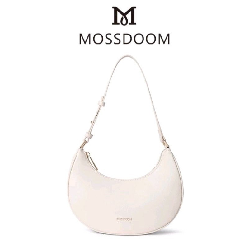 Mossdom Tas Wanita Slingbag Kulit PU Putih