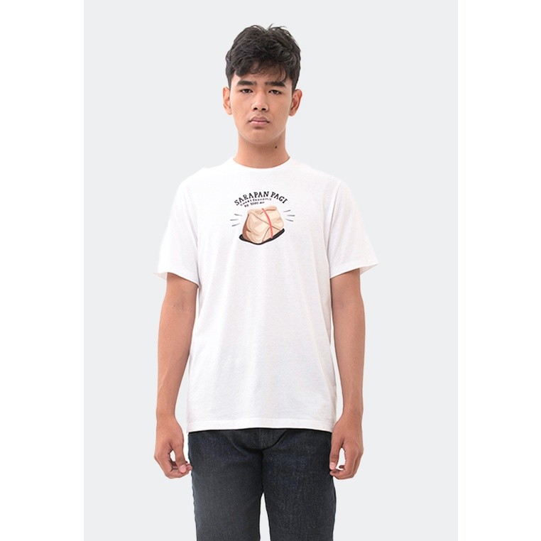 MANZONE Kaos Pria Lengan Pendek  EKONOMIS-WHITE