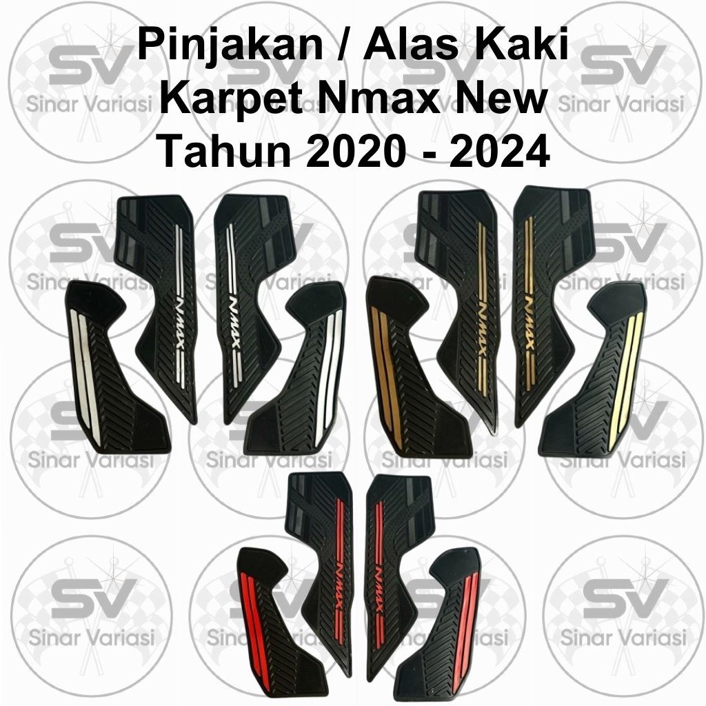 Pijakan Karpet / Alas Kaki Depan Sepeda Motor NMAX New / Baru PNP Baut Klip & Bahan PVC Premium Kiri