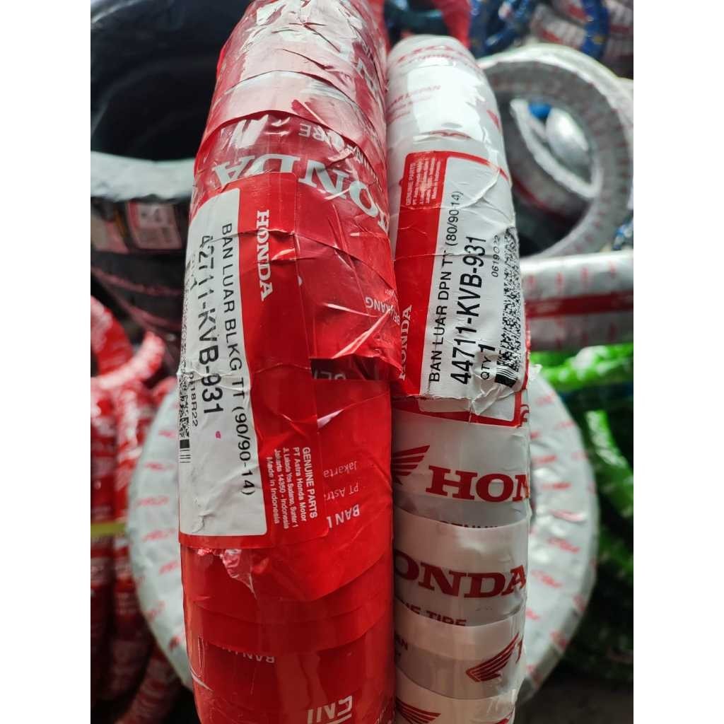 SEPASANG / SATUAN BAN LUAR MOTOR MATIC HONDA AHM Fedeal KVB Depan Belakang Ring 14 80/90 90/90 Non T