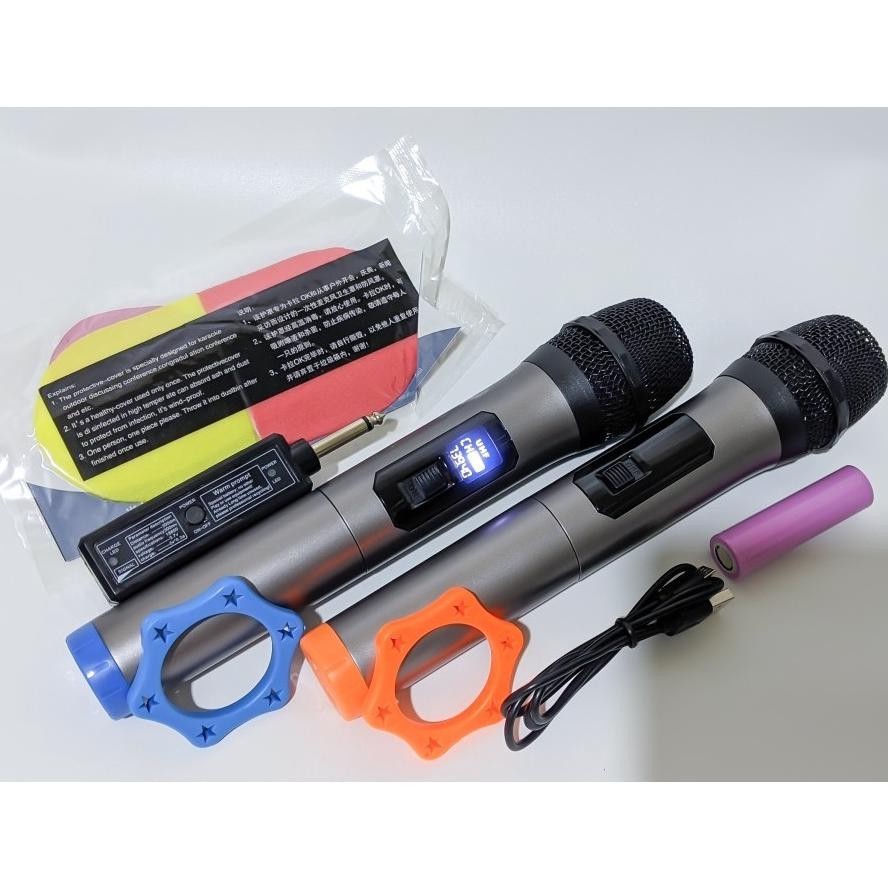GS COD Mic Professional Wireless Microphone Double isi 2 Fleco M-13 / Mic Wireless Karaoke Fleco M-1