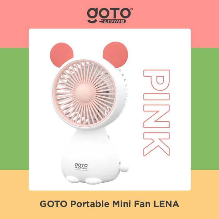 Goto [COD] Lena Kipas Angin Kecil Karakter Mini Fan Duduk Meja Portable USB - PINK