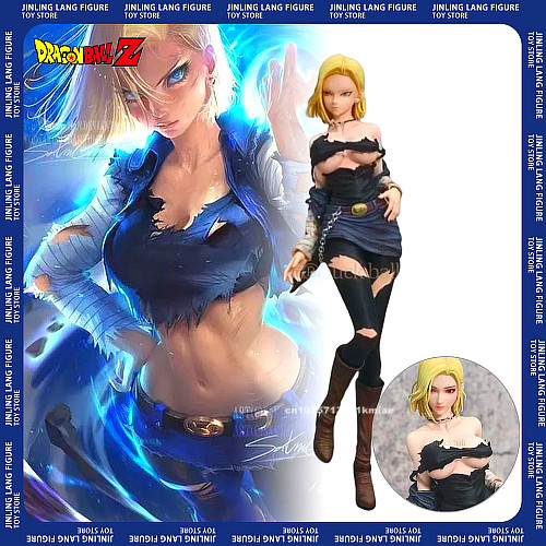 OKAMA RUN 30cm Dragon Ball Z Anime Figures Android 18 Action Figures Sexy Lazuli Pvc Statue Model Do