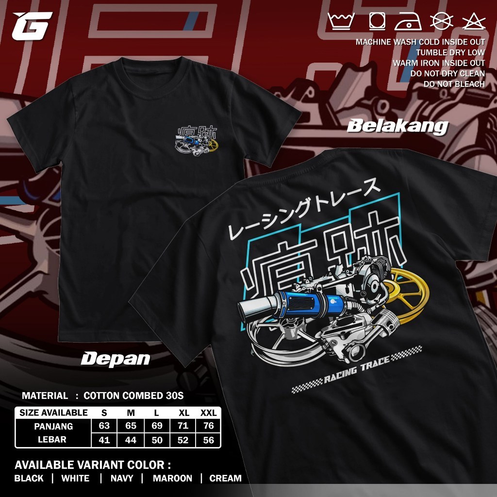 Kaos Racing Trace Machine Sparepart Shock Baju Distro Motor Herex Tshirt Otomotif GBA863
