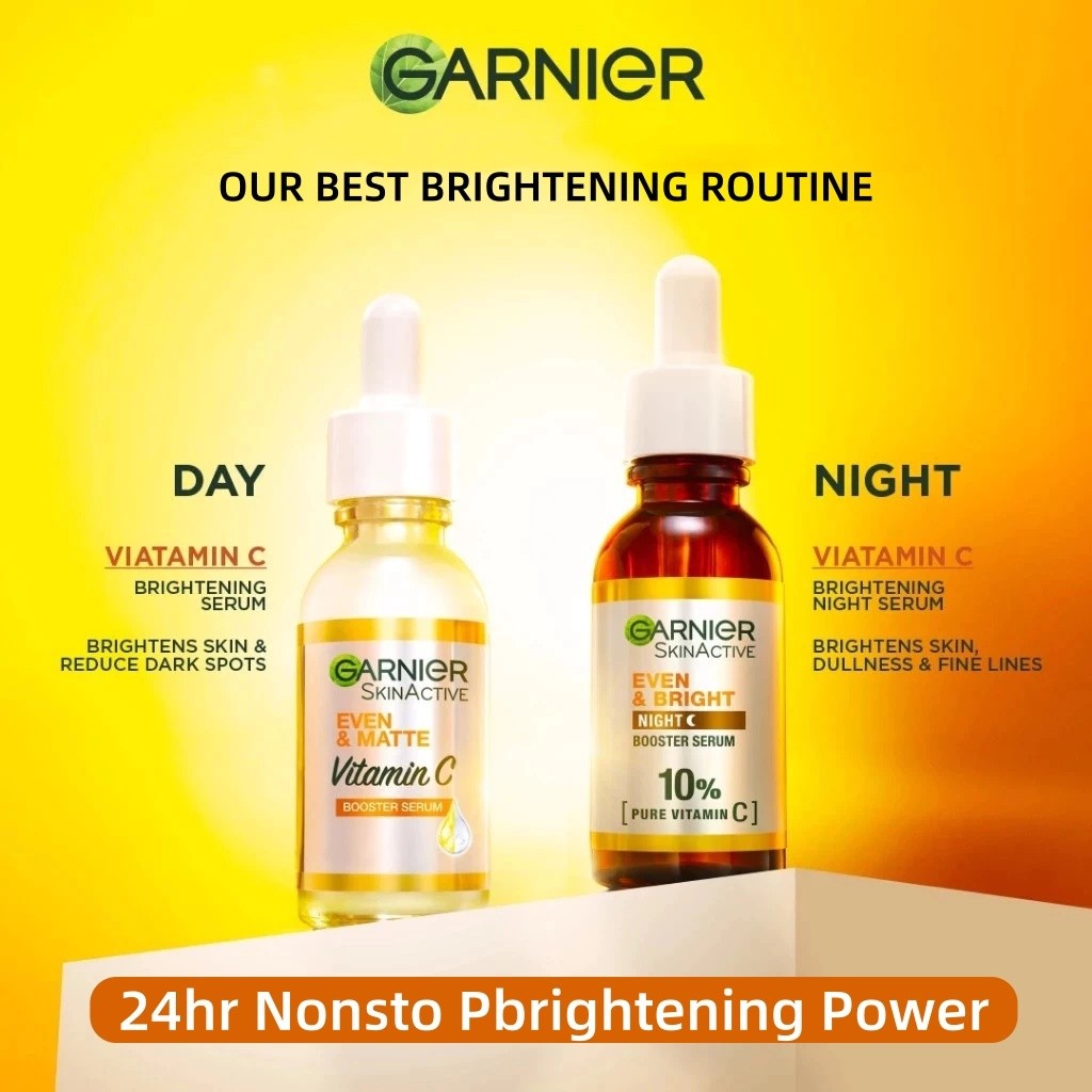 [COD&Beli 2 gratis 1] GARNIER Bright Complete Overnight Vitamin C Serum 30 ml / 24hr Nonsto Pbrighte