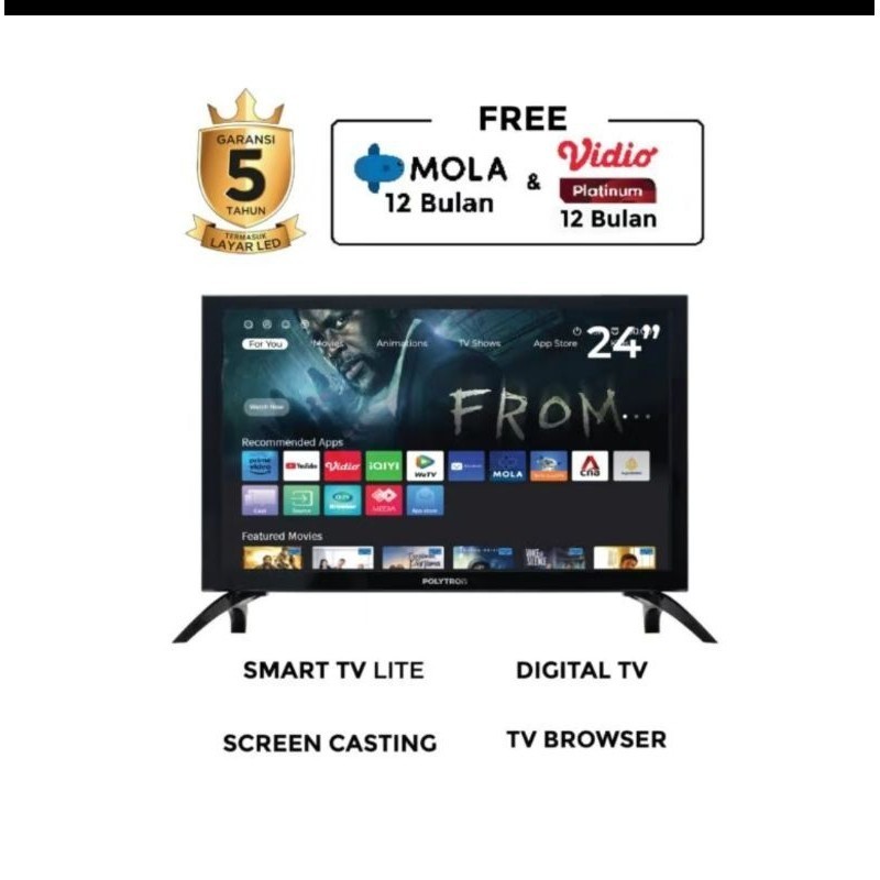 TV Polytron 24 Inch CV1869 Smart TV.