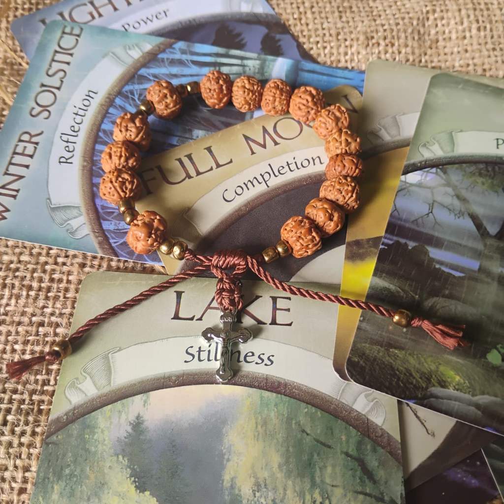 Gelang Rosario Biji Rudraksha “Divine Serenity” – Simbol Doa & Perlindungan GL-145