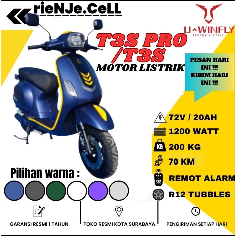 Motor Listrik NEW U-WINFLY T3S PRO 72V 20AH UWINFLY TERBARU T3S Pro 72v 20ah , sepeda listrik t3s 72