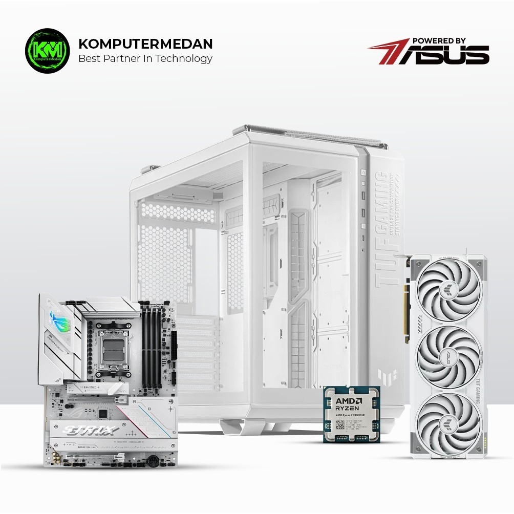 Rakitan TUF Gaming White Edition - Powered by ASUS (AMD Ryzen 7 9800X3D / Geforce ASUS TUF RTX 5070 