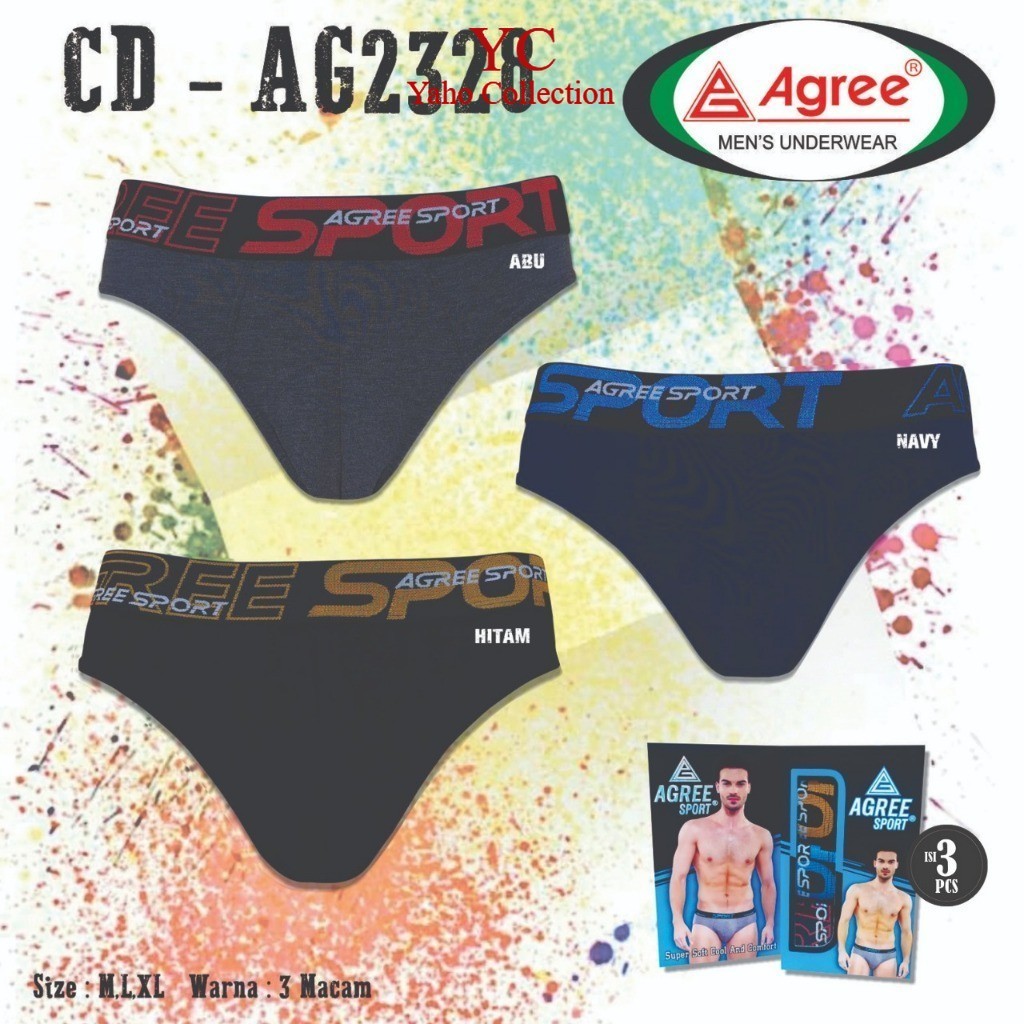 AGREE - Celana Dalam Pria Isi 3 Dalaman Pria Premium Agree 2328