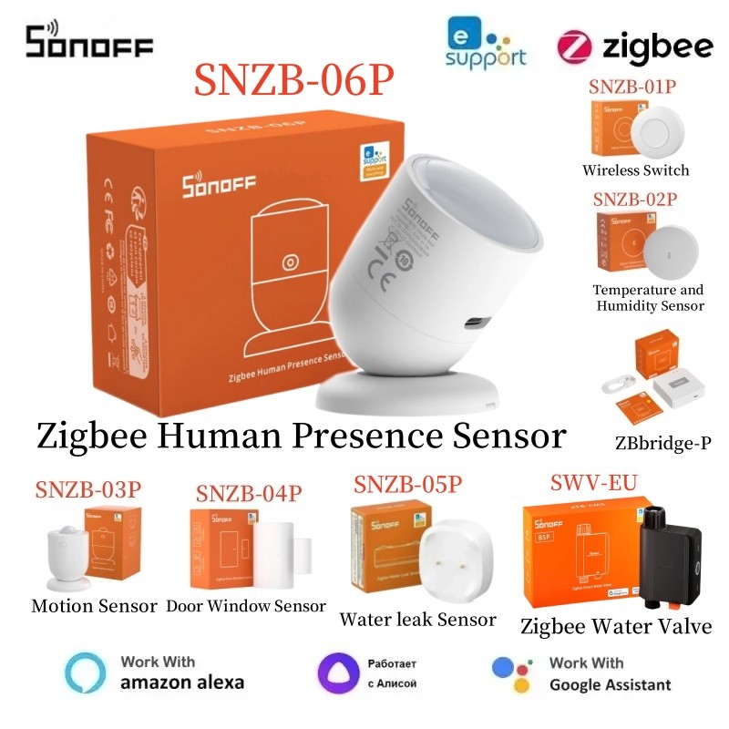 SONOFF SNZB 06P Zigbee Human Presence Sensor Sonoff Swv Sonoff Water Valve Bridge Pro SNZB-03P SNZB-