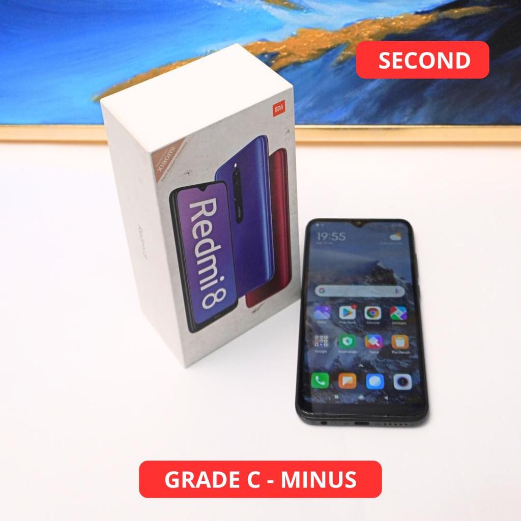 XIAOMI REDMI 8 4/64 GB GRADE C - MINUS HP SECOND ORIGINAL SINAR MUTIARA CELL
