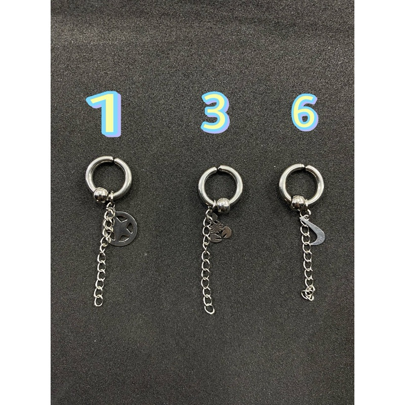 ANTING TITANIUM HOOP MODEL KOREA RANTAI JEPIT TANPA  TINDIK PRIA WANITA harga 1biji/1kuping