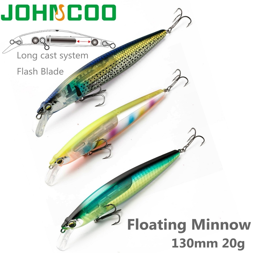 Fishing Lure Floating Minnow 130mm 20g Flash Blader Wobbler Long Casting Hard Bait For Pike Bass