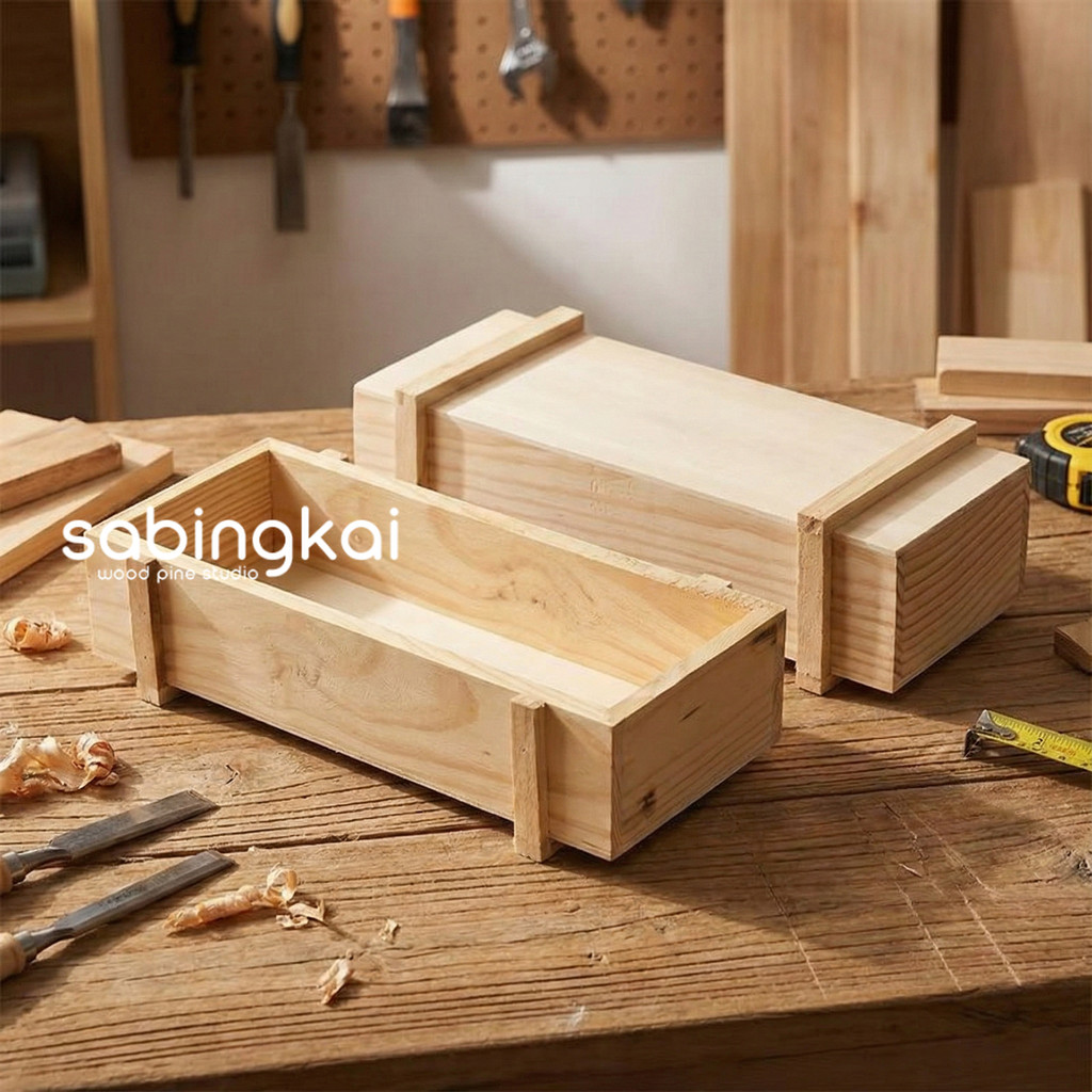 Pot Wooden Box Kayu Jati Belanda Hiasan Rumah Meja Dekorasi Ruang Tamu Tempat Bunga Artificial