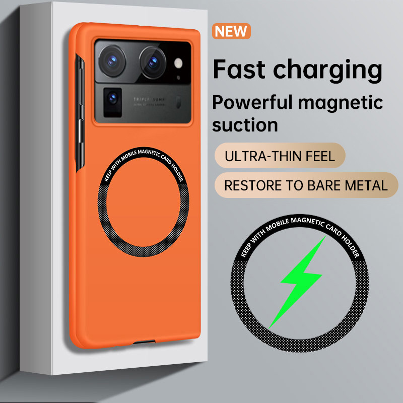 Matte Magnetic PC Case Untuk Tecno Phantom V Fold 2 Fold2 Car adsorpsi Shockproof Back Cover Shell