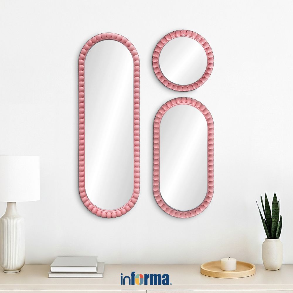 Informa Set 3 Pcs Cermin Dinding Wall Mirror Decoration Dekorasi Hiasan Dinding Pajangan Kaca Tembok