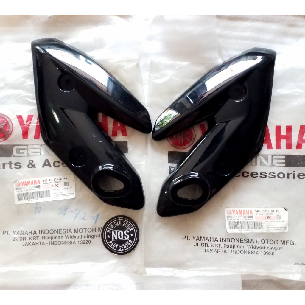 TUTUP COVER OUTER KUPINGAN LAMPU SET KANAN R RH KIRI L LH WARNA HITAM METALIC BLACK YAMAHA SCORPIO Z