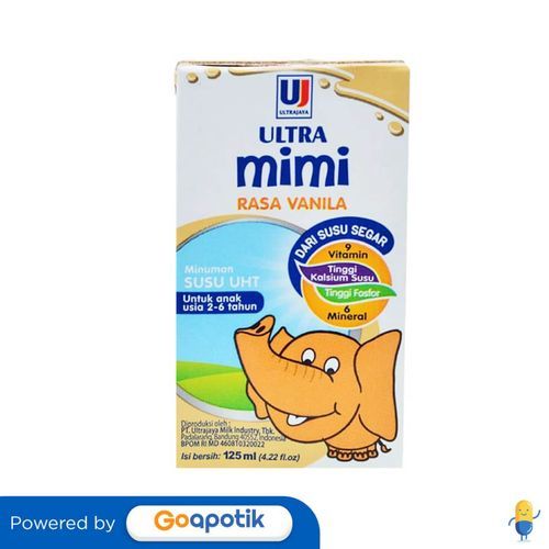 Ultra Mimi Susu Uht Rasa Vanila 125 Ml Tetrapak