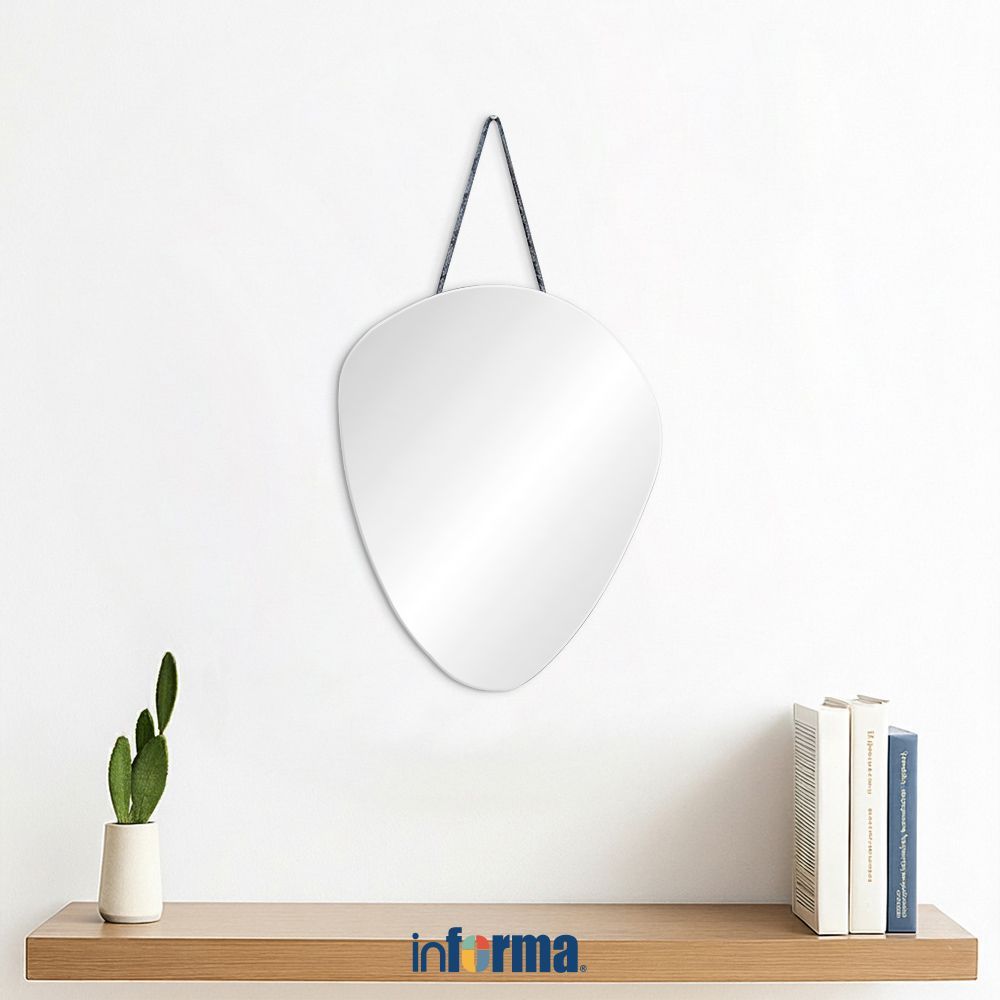 Informa 30X0.4X37 cm Cermin Dinding 2 Model J62 - Silver Wall Mirror Kaca Dinding Dekorasi Rumah Caf