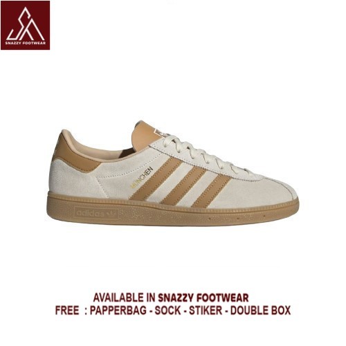 Sepatu Sneakers Adidas Munchen White Cream Mesa Gum 100% Original Unisex
